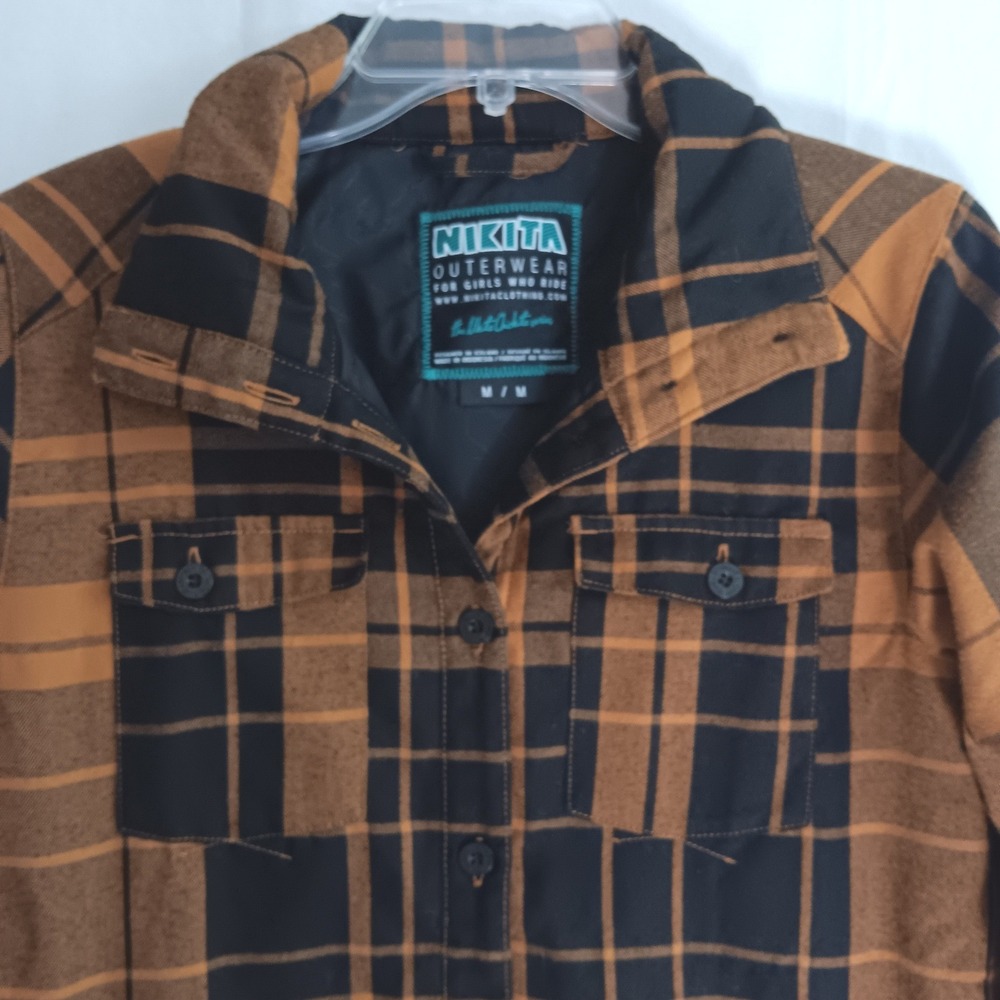 Nikita Plaid Shirt Jacket Womens Medium Yellow Insulated Snowboard Coat - Picture 10 of 10